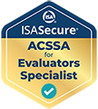 ISASecure ACSSA for Evaluators Specialist badge
